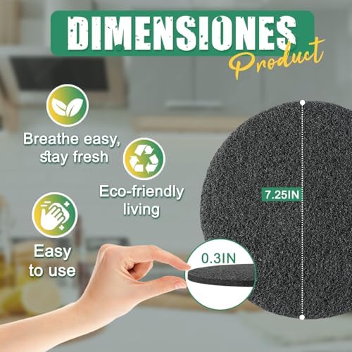 LMJP 6.7 Inch Charcoal Filters 10-Pack for Odor Absorption Replacement - Image 2