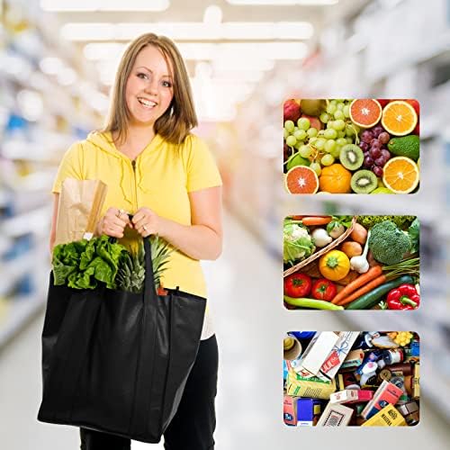 JERIA 24-Pack Reusable Grocery Bags，Large Washable Foldable Shopping Bags，Heavy Duty Tote Bags with Reinforced Handles - Image 2