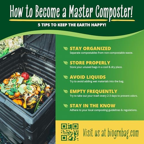 2.6-3 Gallon Compostable Trash Bags Drawstring 50 Bags Extra Thick 1 Mil 11.36 Liter Small Biodegradable Trash Bags for Kitchen Countertop Bin ASTM D6400, US BPI and OK Compost Home Certified - Image 6