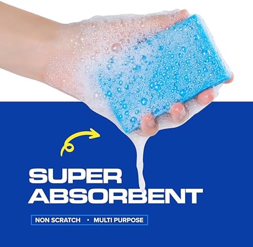 SCRUBIT 48-Count Sponges Kitchen for Dishes Cleaning - Non-Scratch Dish Scrub Sponge - Packaging May Vary, Natural Cellulose Kitchen Sponges - Image 3