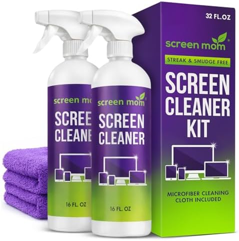 Screen Mom Screen Cleaner Spray 2 Pack-16oz for TV, Car, Laptop & Computer by ScreenMom