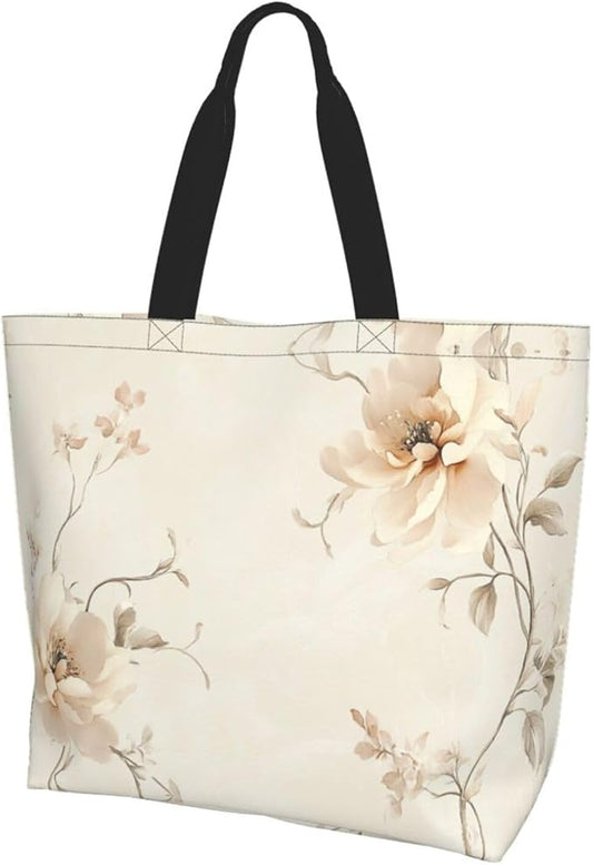 Tote Bag Shoulder Bags for Women Grocery Shopping Bag Reusable Bags Boho-Red Paisley 1