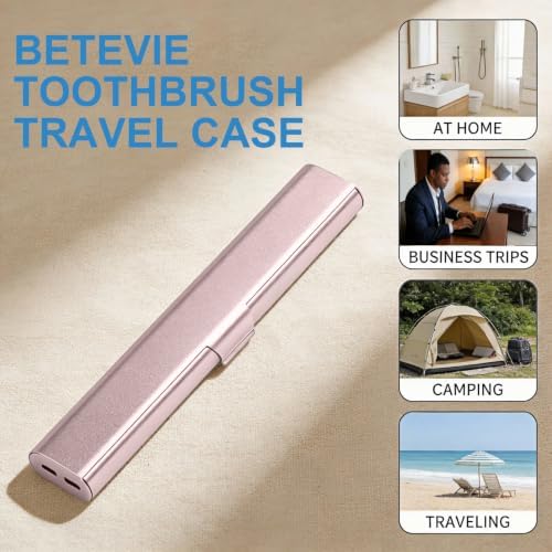 Portable Toothbrush Travel Case: Breathable & Dirt-Proof Hotel Camping Outdoor - Aluminum for Storage Recyclable Traveler (1, Rose Gold) - Image 6