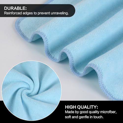 SINLAND Microfiber Facial Cloths Fast Drying Washcloth 12inch x 12inch Absorbent Face Wash Cloth Soft Makeup Remover Cloths - Image 3