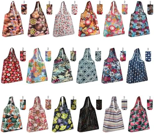 MIAHART Reusable Grocery Bags - Foldable, Cute Tote Bags - Waterproof Nylon by MIAHART