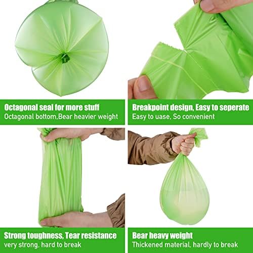 Compostable Trash Bags, 2.6 Gallon, 100 Count, 100% Compost Waste Bags for Kitchen Bathroom Office, Small Countertop Bin Compost Bags, US BPI and Europe OK Compost Home Certified - Image 3