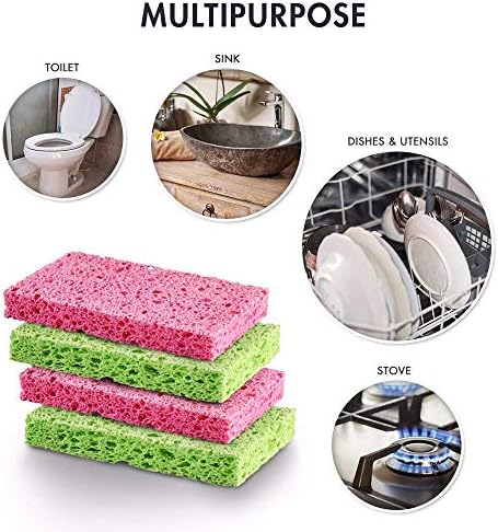 SCRUBIT Cellulose Scrub Sponge - Kitchen Cleaning Sponges for Dishes, Pans, Pots & More- 6 Pack Dishwashing Sponges - Colors and Packaging May Vary - Image 7