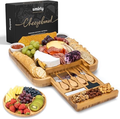 SMIRLY Charcuterie Board Set with Serving Accessories, Bamboo by Smirly