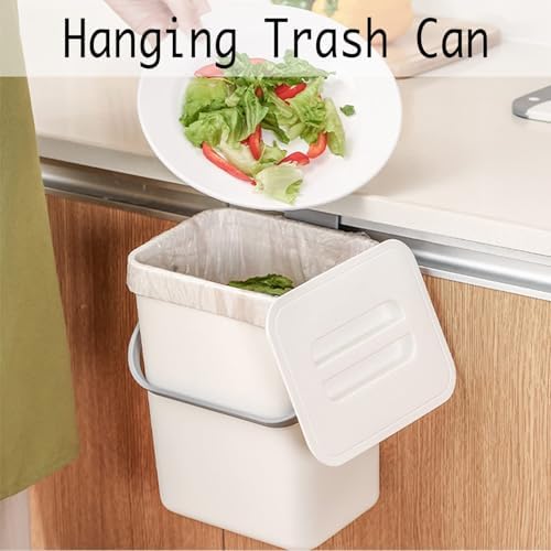 LALASTAR Compost Bin Indoor Kitchen Sealed, Hanging Small Trash Can with Lid Under Sink for Kitchen, Food Waste Bin for Countertop, Mountable Garbage Can for Bathroom, RV, 5L/1.3 Gal, White - Image 3