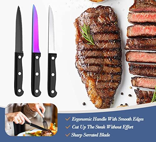 Portable Reusable Travel Utensils Silverware With Case, Camping Cutlery Set, Chopsticks and Straw, Flatware With Case, Stainless Steel Rainbow Top - Image 4