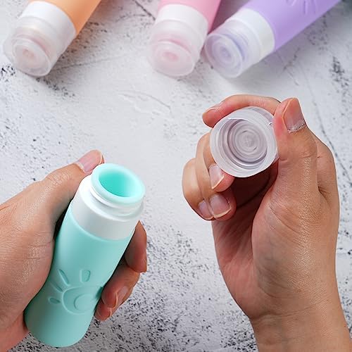 Zafit Travel Bottles for Toiletries, TSA Approved Travel Containers 3oz Leak Proof Travel Tubs Refillable Liquid Travel Accessories for Shampoo Conditioner Lotion Body Wash(Multicolored C) - Image 5