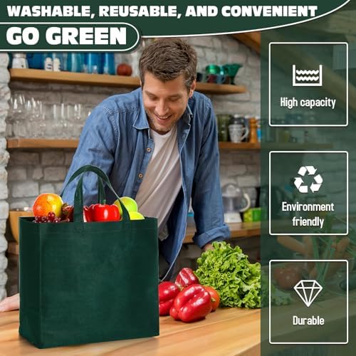 Windyun Reusable Grocery Bags Non Woven with Handles - Image 6