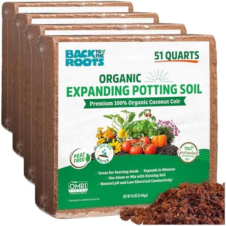 Back to The Roots Organic Coir, 51 Quart Expanding Soil, Great for Seeds and Potting (Pack of 4) by BacktotheRoots