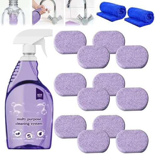 Clean Spray Cleaner for Ovens - Multipurpose Foam Cleaning System - The Solution for Every Stain, All-Purpose Cleaning Spray with Concentrated Cleaning Tablets (1Bottle+12PCS Tablets) by Jonissi