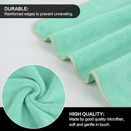 Microfiber Facial Cloths Fast Drying Washcloth 12inch x 12inch Green 6 pack - Image 3