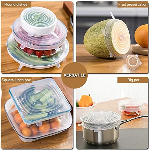 LELE LIFE 4 Pack Same Size Silicone Stretch Lids, Thicker Reusable Sturdy Silicone Container Cover, Expandable Food Storage Covers, Dishwasher and Freezer Safe, 3.75in(9.5cm) - Image 5