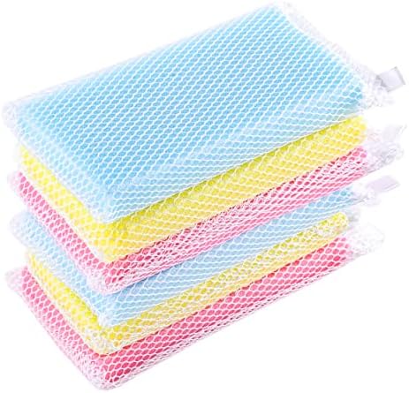 Non-Scratch, Gentle Mesh Dishwashing Sponge, Quick Dry, Odor-Resistant Dish Sponge, Gentle Cleaning for Kitchen, Dishes, Household Cleaning, Stainless Steel & Non-Stick Pans (Pack of 6) by NuValu