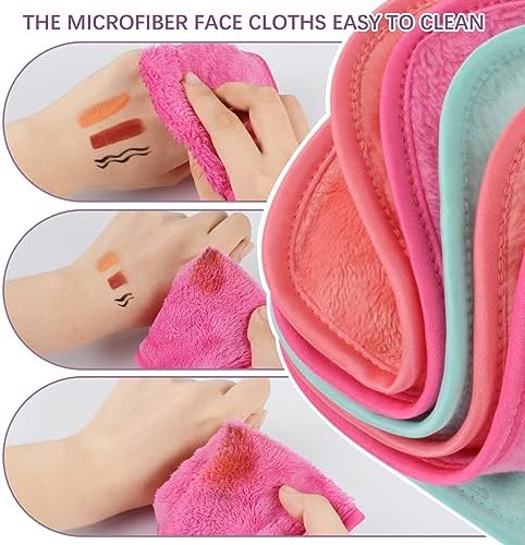 VIVOTE Microfiber Face Cloth Quick Drying Flannel Makeup Remover Pads 6pcs - Image 3