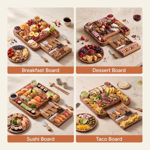 SMIRLY Charcuterie Board Set with Serving Accessories, Acacia - Image 5