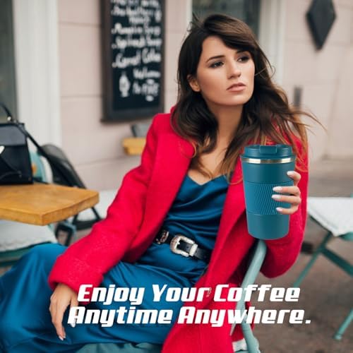 Vacuum Insulated Stainless Steel Travel Coffee Mug, Leak Proof Cup with Lid - Image 6