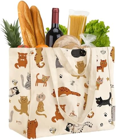 Miss Adola Cute Extra Large Canvas Grocery Tote Bag by MissAdola