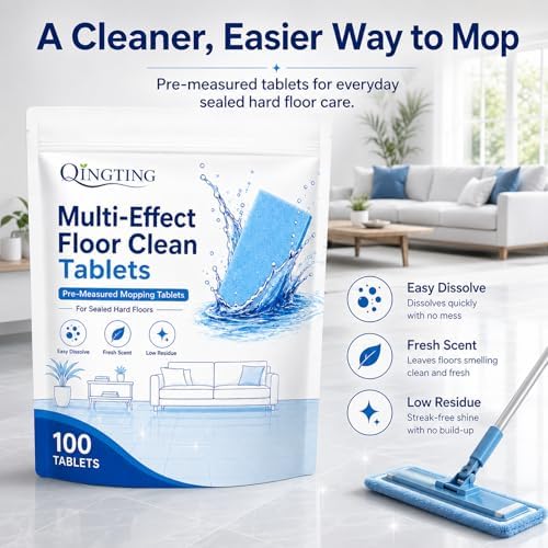 Multi-Effect Floor Clean Tablets, 100 Count, Concentrated Floor Cleaning Tablets for Mopping, Fast-Dissolving Hard Floor Cleaner Tablets, No-Mess for Tile, Laminate & Sealed Wood Floors (1bag(100)) - Image 2