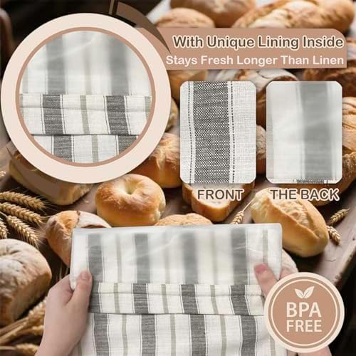 Premium Bread Bags for Homemade Loaves, XL Reusable Linen with Plastic Lining, Equipped with Convenient Drawstring for Ultimate Freshness, BPA-Free, Ideal for Sourdough & Artisan Breads, 1 PCS - Image 4