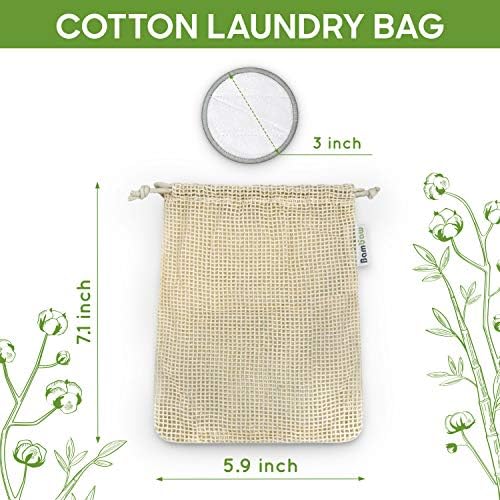 Bambaw Reusable Cotton Rounds for Face, 16 Rounds with 1 Bag for Laundry & Storage, Reusable Cotton Pads for Face, Soft & Exfoliating Eye Makeup Remover Pads - Image 3