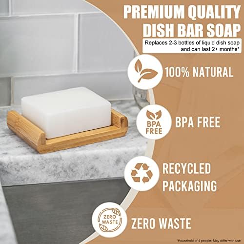 Lemon Dish Soap Bar Pack of 2 – Solid Dish Soap Block, Natural Non Toxic Eco Friendly Plant Based Dishwashing Soap, Biodegradable, Zero Waste, Plastic Free Kitchen Soap (11.28 oz) - Image 2