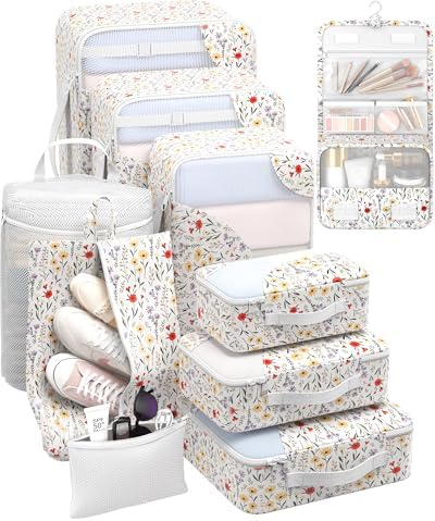 OlarHike 10 Set Packing Cubes for Travel,Gifts for Women Mom,Anti-Tearing Suitcase Organizer,with Over 1000 pcs Mesh Holes,Vacation Essentials & Accessories for Cruise Ship by OlarHike