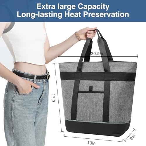 Insulated Cooler Bag Reusable Grocery Tote Bags Transport Large Lunch Box for Women - Image 2
