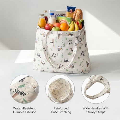 Stelle Lightweight Reusable Grocery Bag with Handles Ripstop Nylon Foldable Tote Shopping Bags for Travel and Groceries - Image 4