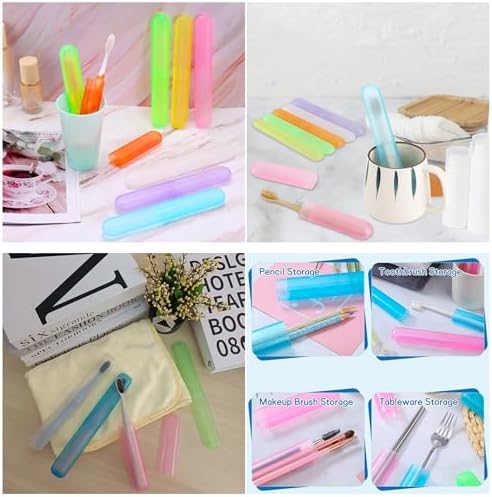 MingTa Set of Six Multicolored Travel Toothbrush Cases - Breathable, Clear & Portable Holders for Home, Travel & Camping Trips - Image 5