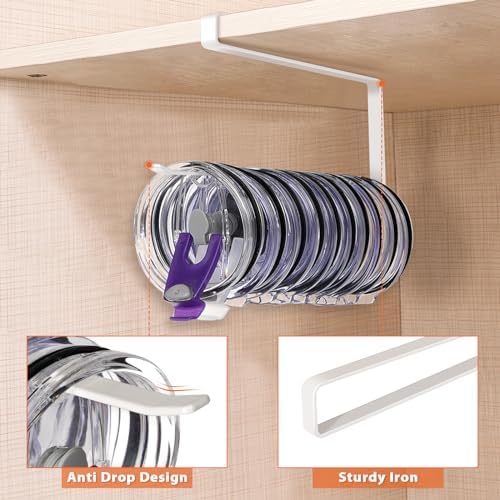 2 Pack Tumbler Lid Organizer, Versatile Tumbler Storage Holds 20 Lids White - Image 4