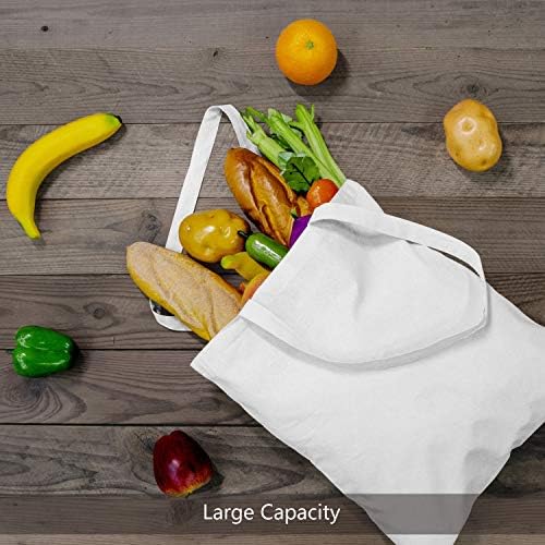 TOPDesign 24-Pack Economical 16"x15" White Cotton Tote Bag, Lightweight Medium Reusable Grocery Shopping Cloth Bags, Suitable for DIY, Advertising, Promotion, Gift, Activity - Image 4
