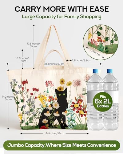 Miss Adola Cute Extra Large Canvas Grocery Tote Bag - Image 3