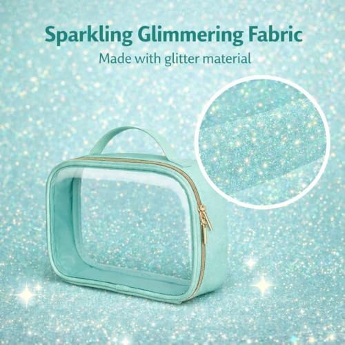 PACKISM Clear Makeup Bag Travel - TSA Approved Toiletry Bag, 2 Pack Green - Image 2