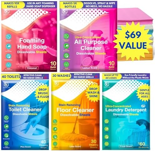 Whole House Cleaning Sheet Kit: Earth-Friendly, 5-Pack by SolubleCare