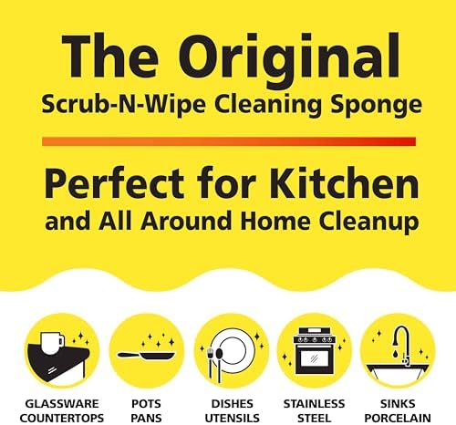 Original Scrub-N-Wipe Pad by Tuff-Scrub, 6-Pack, Microfiber, Multi-Surface, Non-Scratch, Dual-Sided, Scrubber for Dishes, Sinks, Non-Stick Cookware – Machine Washable, Durable Kitchen Sponge (Large) - Image 4