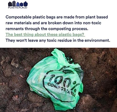 Plasticplace 40-45 Gallon Compostable Trash Bags │ 1 Mil │ Green Tint Garbage Can Liners │ 40” x 46” (50 Count) - Image 2