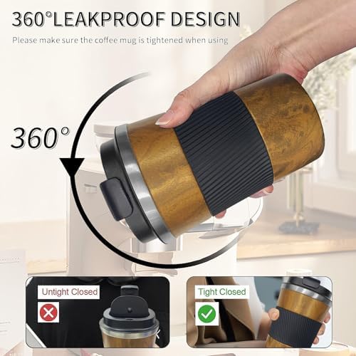 Insulated Travel Coffee Mug, Stainless Steel Coffee Cup with Leakproof Lid - Image 5