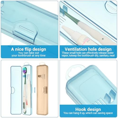 Molain 2Packs Toothbrush Travel Case, Portable Breathable Toothbrush Travel Holder Compact Plastic Case for Camping Gym Office Business Trips Vacation - Image 5