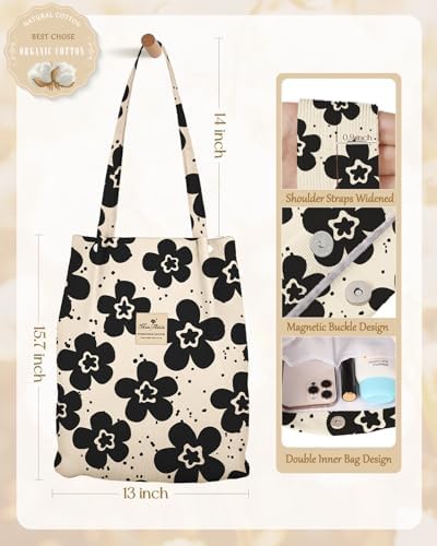 Miss Adola 2 Pack Corduroy Tote Bag with Pouch for Women - Image 4