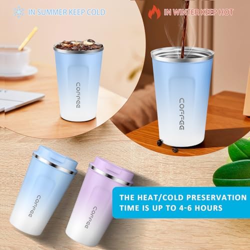 CS COSDDI 12 oz Coffee mug - Stainless Steel Coffee Cup with Leakproof Lid - Image 4