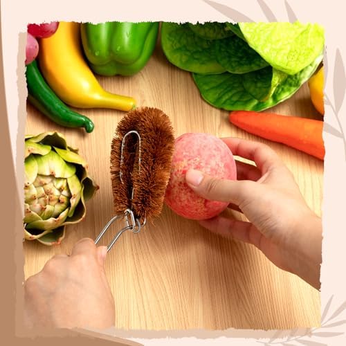 Sawysine Tawashi 100% Natural Coconut Coir Fiber Brush with Handle - Image 5