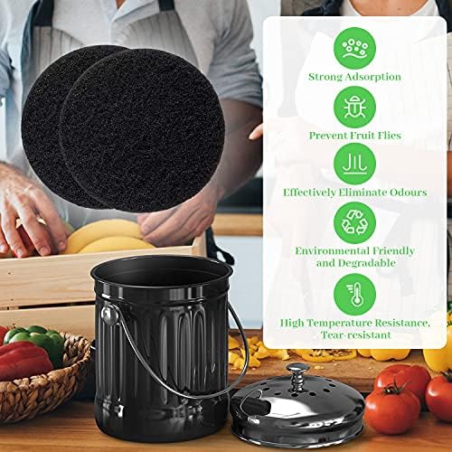 7 Pack Compost Bin Charcoal Filters Round Indoor Kitchen Compost Bucket Activated Charcoal Filters Replacements Sheets (6.7 Inch) - Image 6