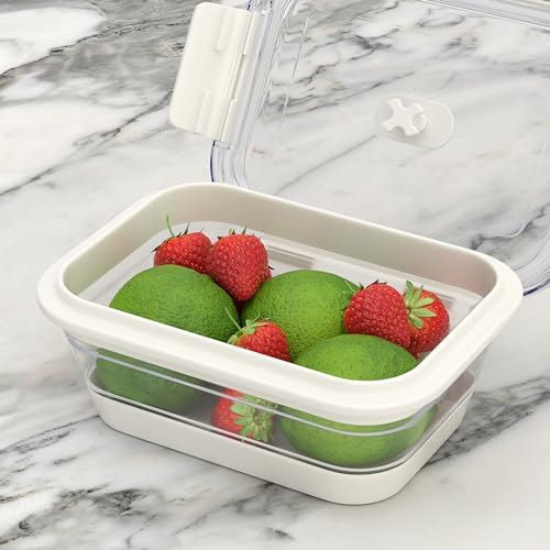 Infusion Pro Collapsible Food Storage Containers with Lid & Vent, Clear Stacking Silicone Food Container Set : Microwaveable, Freezer and Dishwasher Safe, Set of 3, Coconut Milk - Image 6