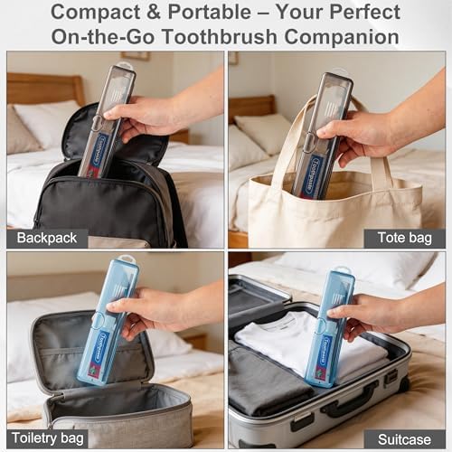 Travel Toothbrush Holder (20-Pack, Gray,Blue) - Image 5