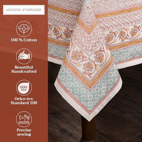 Maison d' Hermine Table Cloth Rectangle Table Reusable 100% Cotton 60"x90" - Image 2