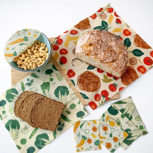 Truebee Reusable Beeswax Food Wraps 7-Pack Italia – Non Toxic, Plastic Free, Silicone Free, Sustainable, Environmentally Friendly, Organic Cotton Beeswax Wraps (S, M, L) - Image 2